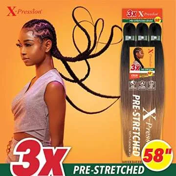 Sensationnel X-PRESSION Pre Stretched Braiding Hair - Jet Black