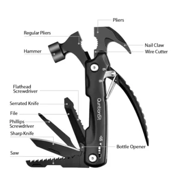 12-in-1 Hammer Multitool for Men, Perfect Gift Idea