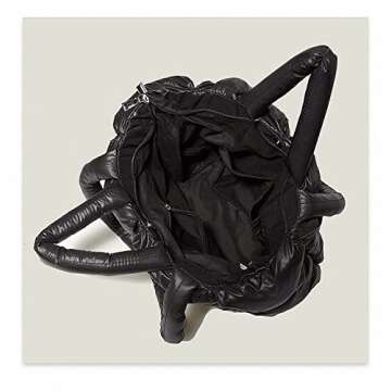 BDSX Large Puffer Shoulder Bag, Trendy Luxury Chic Quilted Cotton Padded Tote Bag for women, Winter Soft Puffer Tote Bag Nylon Down Pillow Bag Women's Handbags & Shopper Bag (White)