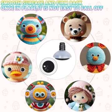 MUCUNNIA 100PCS 18mm Clear Safety Eyes for Crocheting with Washers Safety Eyes for Amigurumi 3D Round Crochet Eyes Doll Eyes for Animals Teddy Bear Crochet Toy