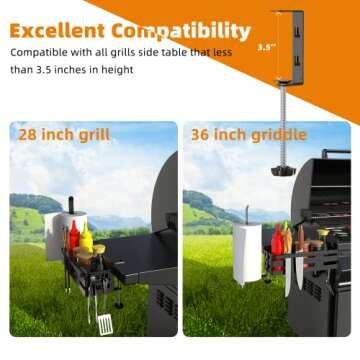 coobest Griddle Caddy for Blackstone 28"/36" Griddle Accessories w/Paper Towel Holder & Knife Rack, Grill Accessories Space Saving Grill Tool Holder for Blackstone BBQ Accessories Organizer