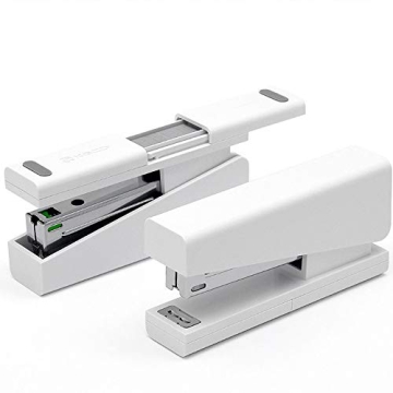 Durable White Desktop Stapler with Built-in Storage