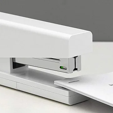 Durable White Desktop Stapler with Built-in Storage