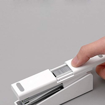 Durable White Desktop Stapler with Built-in Storage