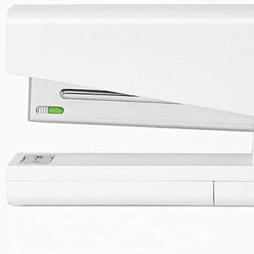Durable White Desktop Stapler with Built-in Storage