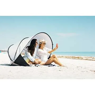 Instapalm Portable Automatic Pop Up Cabana Beach Tent Shade and Sun Shelter Carry Bag Included