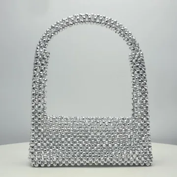 Miuco Pearl Bag Clutch Sparkly Glitter Handbag for Women