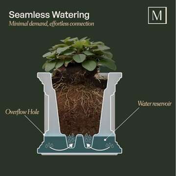 Mayne Fairfield 3-Foot Window Box – Self-Watering, Weather-Resistant Planter for Flowers – Durab...