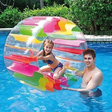 MorTime Inflatable Roller Float - 40'' Colorful Water Wheel for Fun Pool Adventures