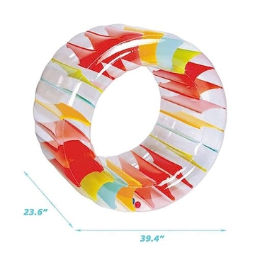 MorTime 40'' Rainbow Inflatable Pool Roller Float for All Ages