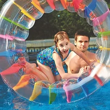 MorTime 40'' Rainbow Inflatable Pool Roller Float for All Ages