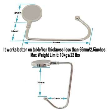 ROFLYER Purse Hook Hanger for Table Bar Handbag Hanger Safer Cleaner Bag Table Hanger with Velvet Pouch (Peacock Feather)