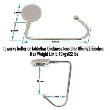 ROFLYER Purse Hook Hanger for Table Bar Handbag Hanger Safer Cleaner Bag Table Hanger with Velvet Pouch (Peacock Feather)