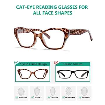 Stylish Eyekepper 5-Pack Cateye Reading Glasses for Women