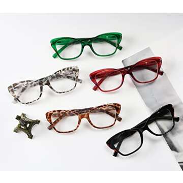 Stylish Eyekepper 5-Pack Cateye Reading Glasses for Women