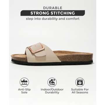 Project Cloud Genuine Leather Sandals Women Dressy Summer Beach Essentials - Flip Flops & Slides wit...