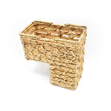 Trademark Innovations 15" Water Hyacinth Storage Stair Basket With Handles and Weave Design