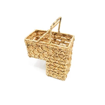 Trademark Innovations 15" Water Hyacinth Storage Stair Basket With Handles and Weave Design