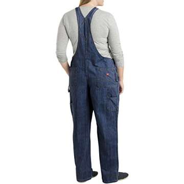 Dickies Women's Denim Bib Overall, Dark Indigo Blue, 24W Regular