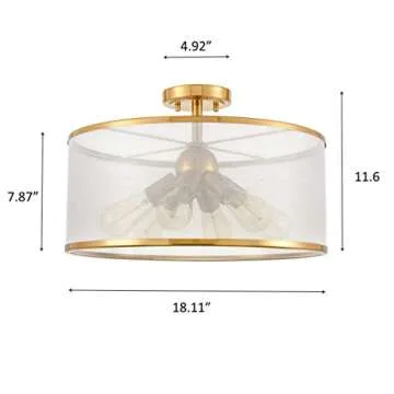 Modern Drum Ceiling Light 6-Light Chandelier for Home