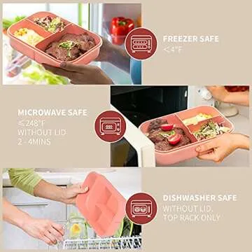 MISS BIG® Bento Box,Bento Box for Kids,Lunch Box Kids,Ideal Leakproof Kids Lunch Box,Lunch Containers No BPAs and Chemical Dyes,M/W,D/W & Fridge Safe(1150ml Pink)