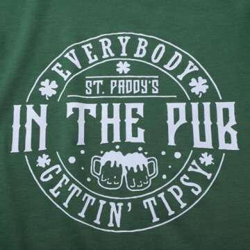 Women St Patrick's Day Sweatshirt with Shamrock Print