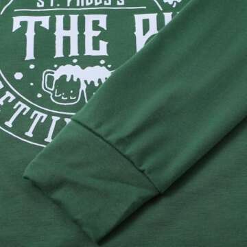 Women St Patrick's Day Sweatshirt with Shamrock Print