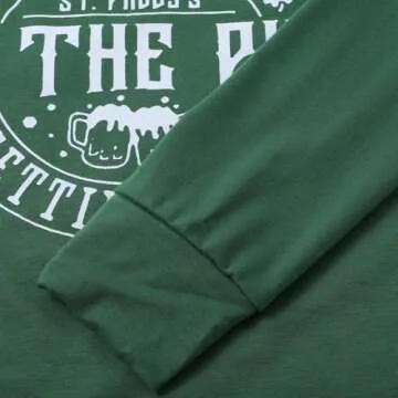 Women St Patrick's Day Sweatshirt with Shamrock Print