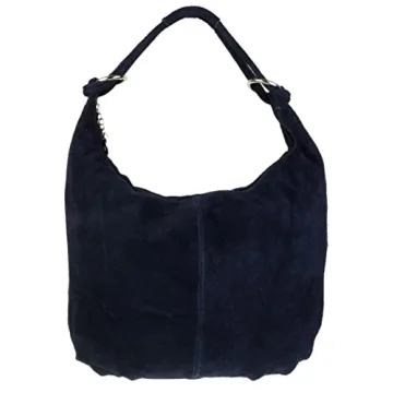 Stylish Genuine Leather Hobo Bag - Italian Suede, Perfect Size for Daily Use