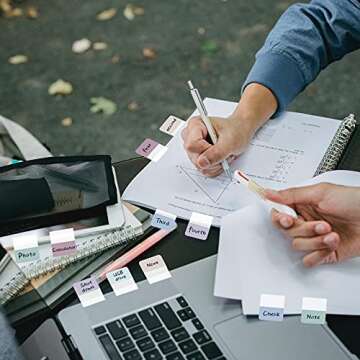 Sticky Index Tabs Page Markers Self Adhesive Flag Tabs Writable Repositionable File Tabs Flags Mix Colored for Reading Book, Taking Note, Classifying File, Marking Document (240 Pieces)