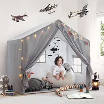 Kids Play Tent with Mat, Razee Large Playhouse Tent Indoor, Play House Kids Tent Castle Tent for Gir...