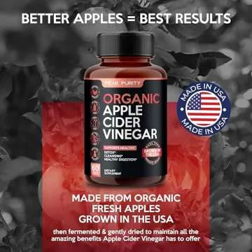 100% Organic Raw Apple Cider Vinegar Capsules - Natural Detox Gut Cleanse & Healthy Digestion - Tast...