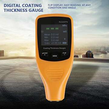 Digital Paint Thickness Tester Mini Coating Thickness Gauge Tools Kit for Car Body, Manufacturing, Metal Processing, Commodity Inspection.