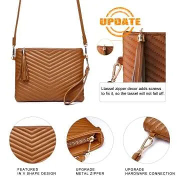 LYPULY Small Crossbody Bags for Women, Trendy Vegan Leather Shoulder Purses, Clutch Wallet with Wristlet Strap