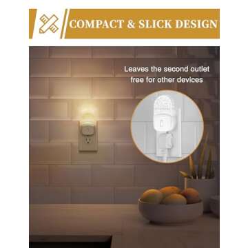 DORESshop LED Night Light, Baby Night Light [2 Pack], Plug in Night Light with Auto Dusk to Dawn Sensor, Adjustable Brightness Night Light for Kids, Bathroom, Bedroom, Nursery Room, Soft White 3000k