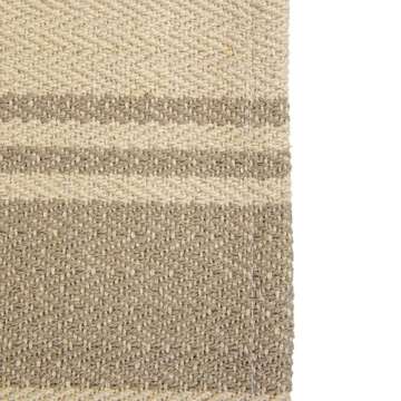 Creative Co-Op Canvas Table Runner with Khaki Stripes