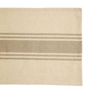 Creative Co-Op Canvas Table Runner with Khaki Stripes