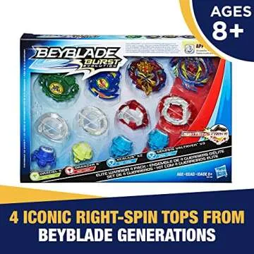 Beyblade Burst Evolution Elite Warrior 4-Pack - 4 Iconic Right-Spin Battling Tops, Game (Amazon Exclusive)