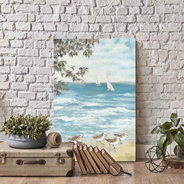 ARTISTIC PATH Abstract Coastal Canvas Beach Artwork