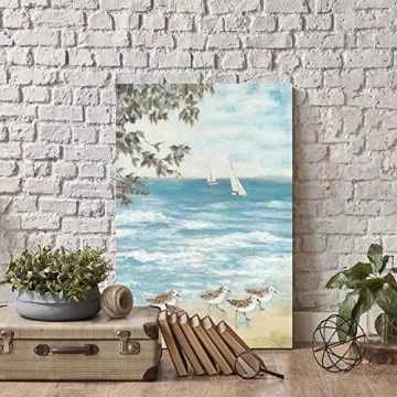 ARTISTIC PATH Abstract Coastal Canvas Beach Artwork