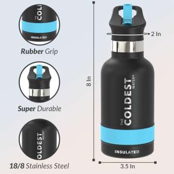 Coldest Water Bottle 12 oz Insulated for Perfect Hydration