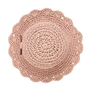 Baby Girl Straw Hat Outdoor Baby Sun Protection Hats Summer Bowknot Beach Cap for Infant Toddler Girls