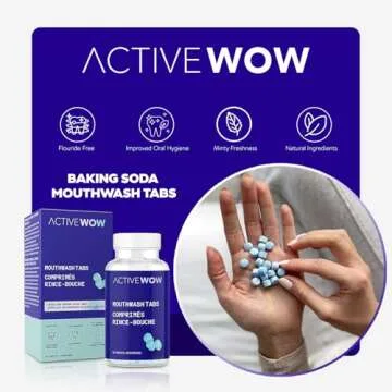 Active Wow Mouthwash Tablets - Chewable Mouth Wash, Breath Freshening Tablets, Fluoride-Free, Alcoho...