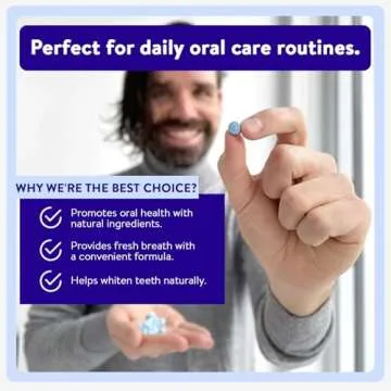 Active Wow Mouthwash Tablets - Chewable Mouth Wash, Breath Freshening Tablets, Fluoride-Free, Alcohol-Free, Vegan, Sugar-Free, Mint Flavor - 1 Pack, 60 Tablets