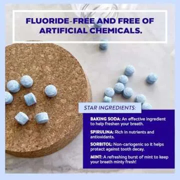 Active Wow Mouthwash Tablets - Chewable Mouth Wash, Breath Freshening Tablets, Fluoride-Free, Alcohol-Free, Vegan, Sugar-Free, Mint Flavor - 1 Pack, 60 Tablets