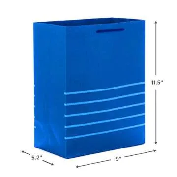 Hallmark 11" Large Blue Gift Bag Bundle (Pack of 3) for Birthdays, Graduations, Father's Day, Baby Showers, Bridal Showers