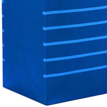 Hallmark 11" Large Blue Gift Bag Bundle (Pack of 3) for Birthdays, Graduations, Father's Day, Baby Showers, Bridal Showers