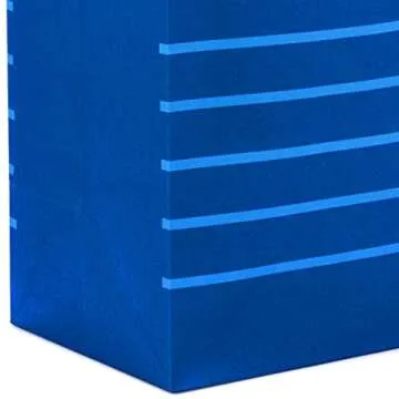 Hallmark 11" Large Blue Gift Bag Bundle (Pack of 3) for Birthdays, Graduations, Father's Day, Baby Showers, Bridal Showers