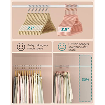 SONGMICS Velvet Hangers 50 Pack Slim Non-Slip Space Saving
