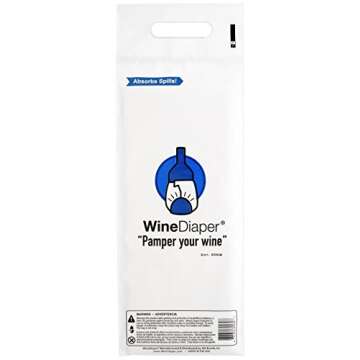 Wine Diaper - Reusable, Protective and Absorbent Wine Bottle Bags for Travel (3 pack) Made in the USA
